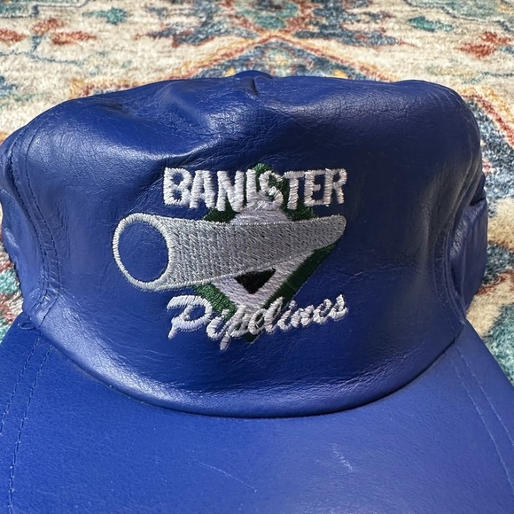 Vintage 80s Banister Pipelines Leather Trucker Hat - Picture 7 of 7